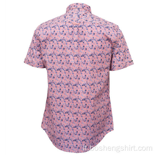 Camicia a maniche lunghe con stampa sfumata a righe estive